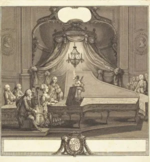 Eisen Charles Dominique Joseph Prints: Le concert mecanique, 1769. Creators: Joseph de Longueil, Charles Eisen