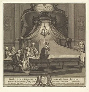 Eisen Charles Dominique Joseph Prints: Le concert mecanique, 1769. Creators: Joseph de Longueil, Charles Eisen
