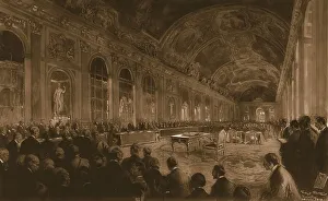 Diplomatic Prints: Le congres de la paix dans la galerie des glaces du chateau de Versailles; M