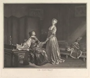 Fragonard Prints: Le Contrat. n. d. Creator: Maurice Blot