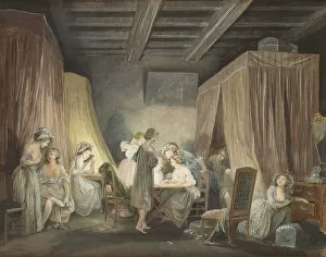 Geting Up Gallery: Le Coucher des Ouvrieres en Modes, 1788. Artist: Lafrensen, Niclas (1737-1807)