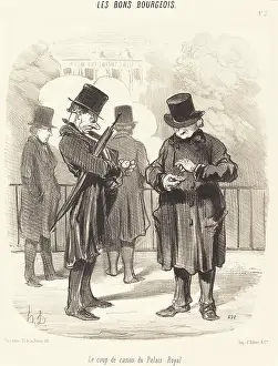 Cannon Prints: Le coup de canon du Palais Royal, 1846. Creator: Honore Daumier