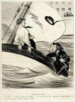 Rudder Prints: Le Coup de Vent, 1843. Creator: Honore Daumier