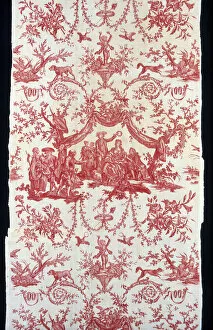 Garlands Collection: Le Couronnement de la Rosiere (The Crowning of the Rose Maiden) (Furnishing Fabric), c. 1780