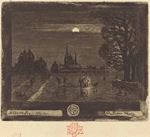 Lix Hilaire Buhot Prints: Le Couvre-Feu (The Curfew) [recto], 1874 / 1875. Creator: Felix Hilaire Buhot
