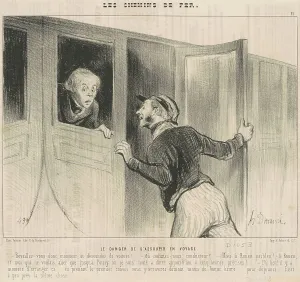 Late Prints: Le danger de s'assoupir en voyage, 19th century. Creator: Honore Daumier