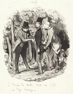 Remote Prints: Le danger de vouloir visiter un site par trop sauvage, 1845. Creator: Honore Daumier