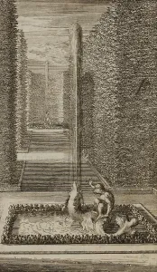 Garden Design Prints: Le Dauphin et le singe, 1677. Creator: Sebastien Le Clerc