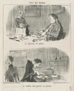 Clerk Prints: Le déjeuner du patron; le sixiéme clerc prenant sa pitance