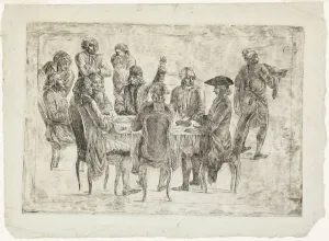 Dining Chair Prints: Le Dejeuner de Voltaire aFerney or Le Souper des Philosophes, c. 1773-75. Creator: Unknown