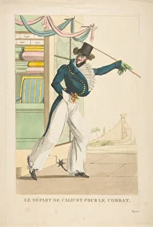 Dandy Prints: Le Depart de Calicot Pour le Combat, 1817-18. Creator: Unknown