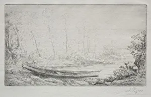 Le Depart pour le peche, dans les brumes. Creator: Alphonse Legros (French, 1837-1911)