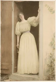 Each With A Tissue Paper Guard Prints: Le Depart, published 1899. Creator: Louis Joseph Raphael Collin (French