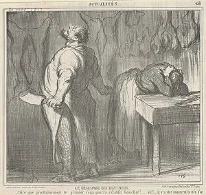 Butchers Prints: Le désespoir des bouchers, 19th century. Creator: Honore Daumier