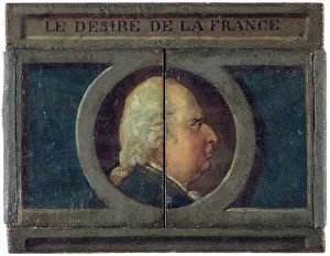 Louis Xviii Prints: Le Desire of France. Portrait of Louis XVIII and hidden portrait of Napoleon