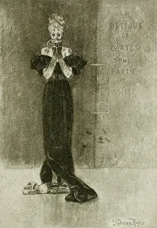 Heliogravure Prints: Le Dessous de cartes d'une partie de Whist, 1886. Creator: Félicien Rops