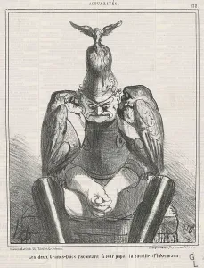 Le deux grands ducs racontant...Inkermann, 19th century. Creator: Honore Daumier