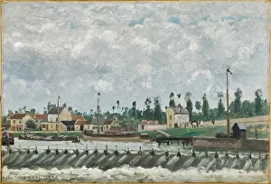 Pissarro Prints: Le Deversoir et l'ecluse a Saint-Ouen-L'Aumone, 1872
