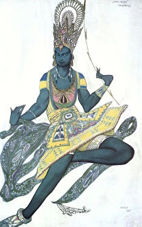 Illustration And Painting Collection: Le Dieu Bleu ( The Blue God ), ballet costume design, 1911. Artist: Leon Bakst