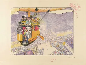 Beauvais Prints: Le Dirigeablobus, or New imaginary Parisian means of transport