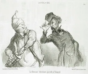Syringe Prints: Le Docteur cherchant querelle à Ratapoil, 1851. Creator: Honore Daumier