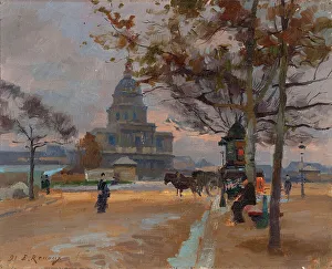 7th Arrondissement Prints: Le Dôme des Invalides vu depuis l'avenue de Ségur