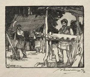 Le Fabricant de lattes, 1889. Creator: Auguste Louis Lepere (French, 1849-1918)