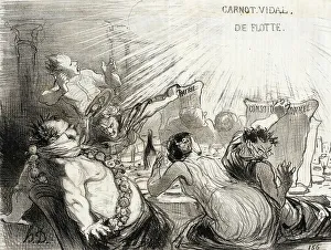 Writing On The Wall Prints: Le Festin de Baltazar-Véron, 1850. Creator: Honore Daumier
