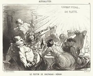 Surprise Prints: Le Festin de Baltazar-Veron, 1850. Creator: Honore Daumier