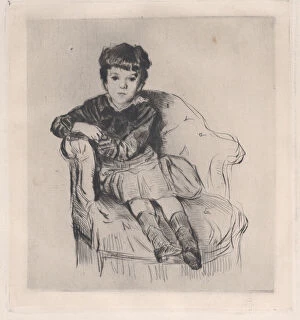 Armchair Gallery: Le fils de Ludovic Halevy, 1879. Creator: Marcellin-Gilbert Desboutin