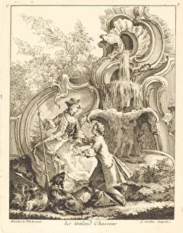 Arabesque Prints: Le Galand Chasseur, 1736. Creator: Antoine Aveline