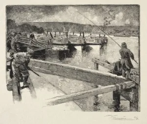 Le garage des bateaux-omnibus. Creator: Auguste Louis Lepere (French, 1849-1918)