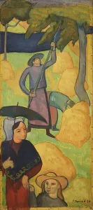Country Village Prints: Le Gaulage des pommes, 1890. Creator: Bernard, Émile (1868-1941)
