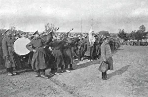 Trumpet Players Prints: Le general Russe Lokhvitsky decore de la Croix de Guerre sur le front Francais; les