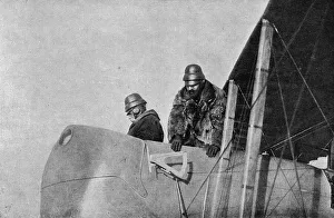 Landing Ground Prints: Le general Sarrail en Aeroplane, 1916. Creator: Unknown