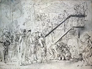 Le Grand Cafe 1759. Artist: Gabriel de Saint-Aubin