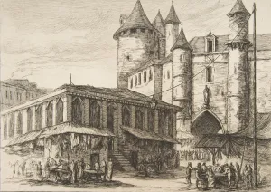 Charles Meryon Gallery: Le Grand Châtelet (Grand Châtelet, Paris circa 1780, after an earlier drawing)