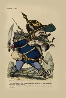 1866 Prints: Le grand ogre allemand. (King Wilhelm eats the German small states)