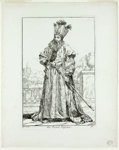 Vien Joseph Marie I Prints: Le Grand Seigneur, plate seventeen from Caravanne du Sultan à la Mecque