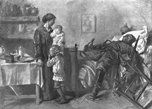 Le Grossier Envahisseur; L'epreuve de chaque jour de la femme Francaise en pays... 1914. Creator: Lucien Jonas