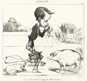 Crying Prints: Le jeune Estancelin est oblige de rentrer en classe!, 1849. Creator: Honore Daumier