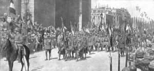 Honouring Prints: Le jour de gloire; le drapeau de l'armee coloniale sous l'Arc de Triomphe