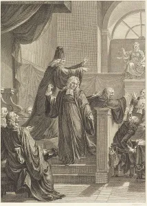 Courtroom Prints: Le juge de mesle. Creator: Jean Dambrun