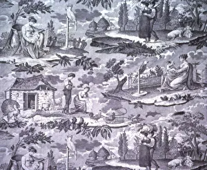 Le Kakatoes (The Cockatoo) (Furnishing Fabric), Nantes, c. 1815