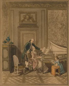 Siegmund Collection: Le Lecon de Clavecin. Creator: Massard