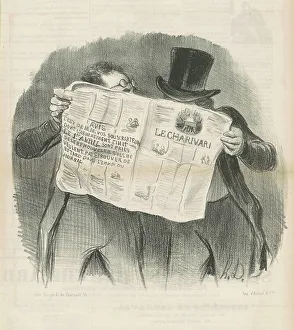 Le lecture du charivari, 19th century. Creator: Honore Daumier