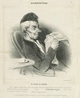 Le lecture du journal, 19th century. Creator: Honore Daumier