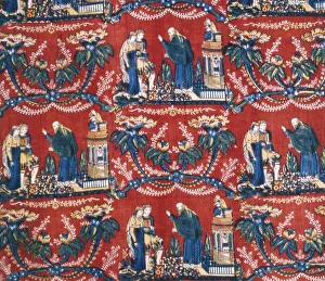 Marrying Prints: Le Mariage (Furnishing Fabric), Bolbec, c. 1810. Creator: Unknown