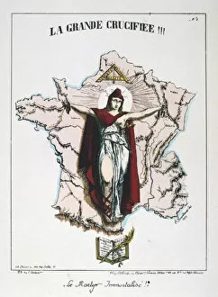 Le Martyr Immortalise!, allegory of Republican France, 1871. Artist: E Courtaux