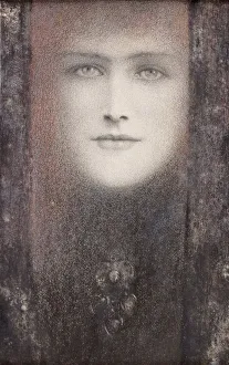 Fernand 1858 1921 Prints: Le masque au rideau noir, 1892. Creator: Khnopff, Fernand (1858-1921)